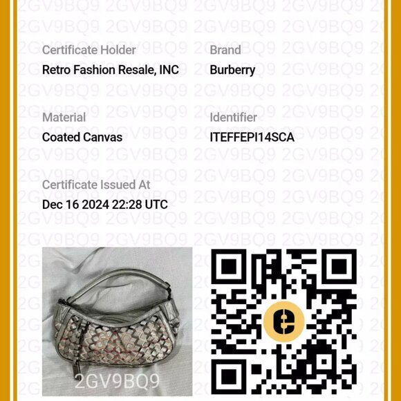 BURBERRY Silver Woven Leather and Nova Check Canvas Shoulder Bag Made in Italy - Picture 2 of 13